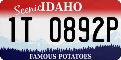 ID license plate 1T0892P