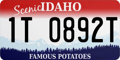 ID license plate 1T0892T