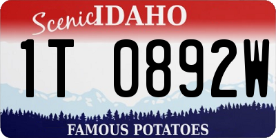 ID license plate 1T0892W