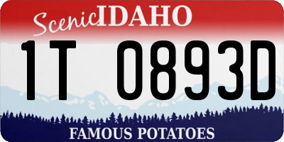 ID license plate 1T0893D