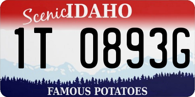 ID license plate 1T0893G