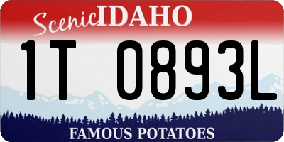 ID license plate 1T0893L