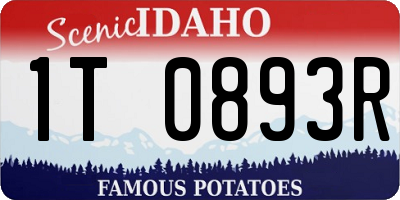 ID license plate 1T0893R
