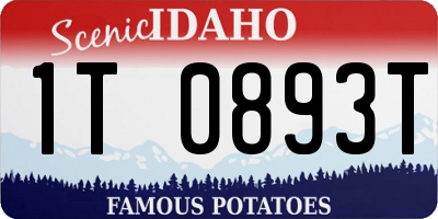 ID license plate 1T0893T