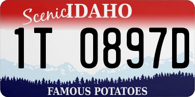 ID license plate 1T0897D