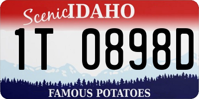 ID license plate 1T0898D