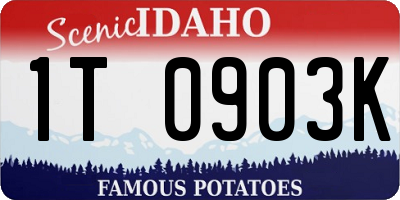 ID license plate 1T0903K