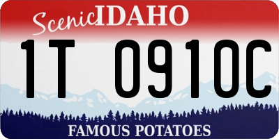 ID license plate 1T0910C