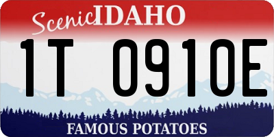 ID license plate 1T0910E