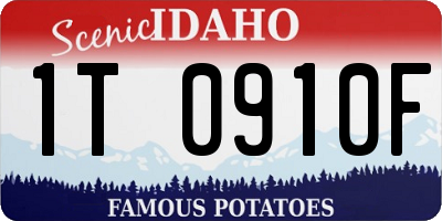 ID license plate 1T0910F
