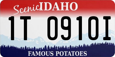ID license plate 1T0910I