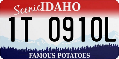 ID license plate 1T0910L