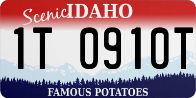 ID license plate 1T0910T