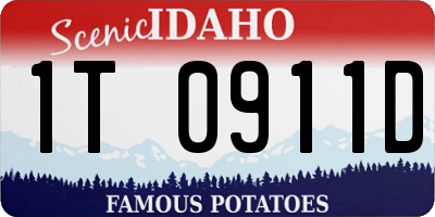 ID license plate 1T0911D