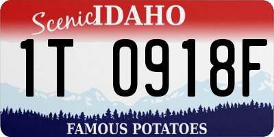 ID license plate 1T0918F
