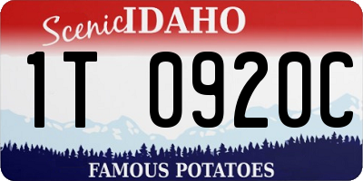 ID license plate 1T0920C