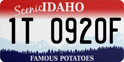 ID license plate 1T0920F
