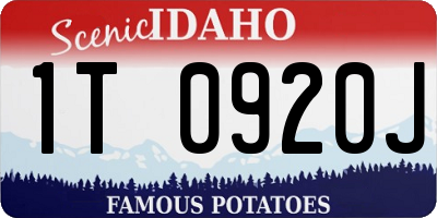 ID license plate 1T0920J