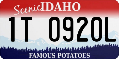 ID license plate 1T0920L
