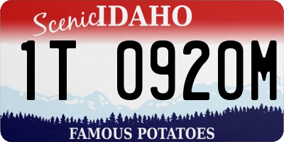 ID license plate 1T0920M