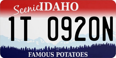 ID license plate 1T0920N