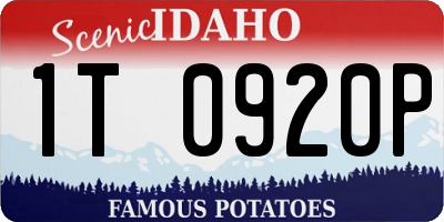 ID license plate 1T0920P