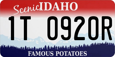 ID license plate 1T0920R