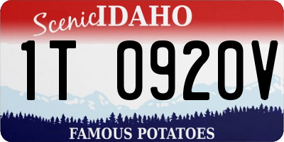 ID license plate 1T0920V