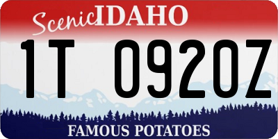 ID license plate 1T0920Z