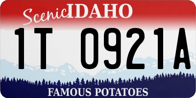 ID license plate 1T0921A