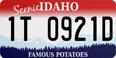 ID license plate 1T0921D