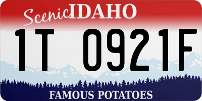 ID license plate 1T0921F