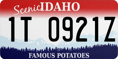 ID license plate 1T0921Z