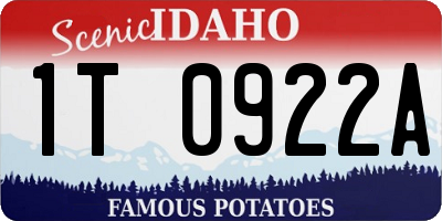 ID license plate 1T0922A