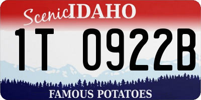 ID license plate 1T0922B