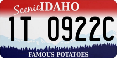 ID license plate 1T0922C