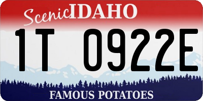 ID license plate 1T0922E