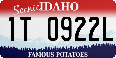 ID license plate 1T0922L