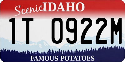 ID license plate 1T0922M