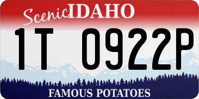 ID license plate 1T0922P