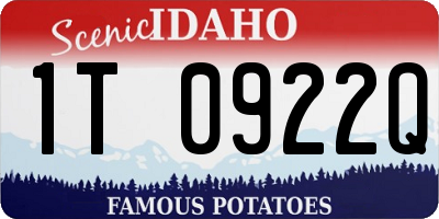 ID license plate 1T0922Q