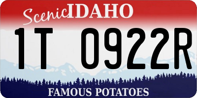 ID license plate 1T0922R