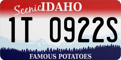 ID license plate 1T0922S