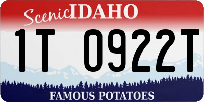 ID license plate 1T0922T