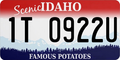 ID license plate 1T0922U