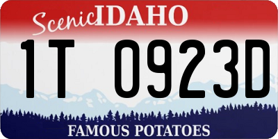 ID license plate 1T0923D
