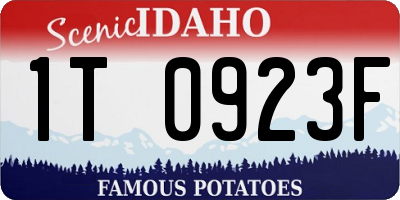 ID license plate 1T0923F