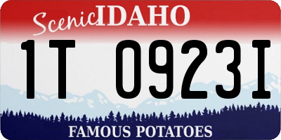 ID license plate 1T0923I