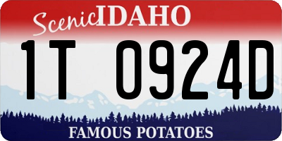 ID license plate 1T0924D