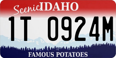 ID license plate 1T0924M